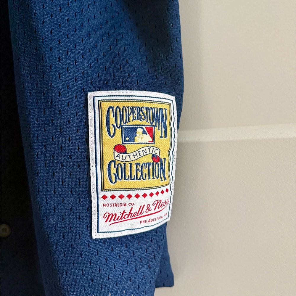 Mitchell & Ness Navy Blue Button Down Shirt - Picture 4 of 6